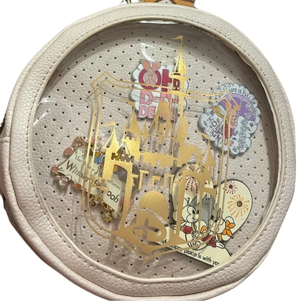 Disney Loungefly Crossbody Pin Bag with Gold Castle “Where Dreams Come True” - Picture 3 of 13